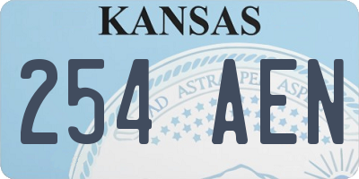 KS license plate 254AEN