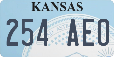 KS license plate 254AEO