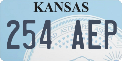KS license plate 254AEP