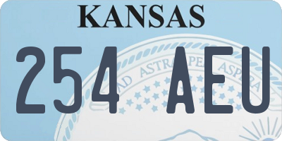 KS license plate 254AEU