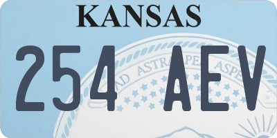 KS license plate 254AEV