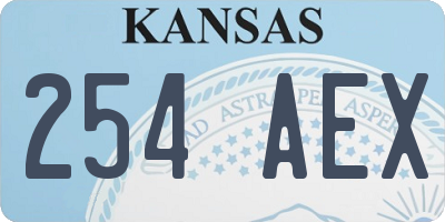 KS license plate 254AEX