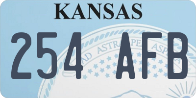 KS license plate 254AFB