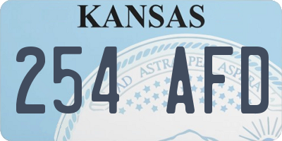 KS license plate 254AFD