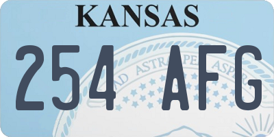 KS license plate 254AFG