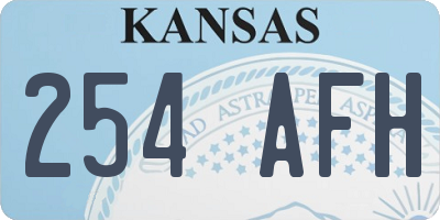 KS license plate 254AFH