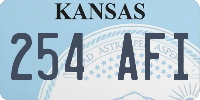 KS license plate 254AFI
