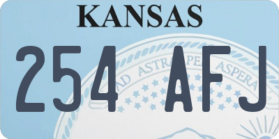 KS license plate 254AFJ