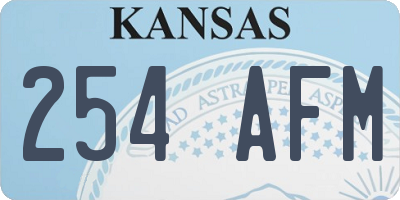 KS license plate 254AFM