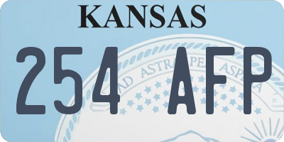 KS license plate 254AFP