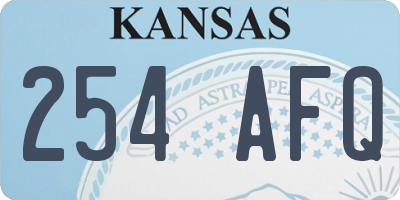 KS license plate 254AFQ