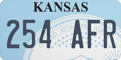 KS license plate 254AFR