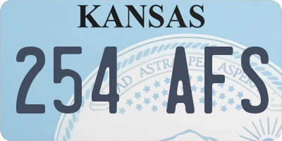 KS license plate 254AFS