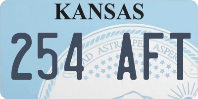 KS license plate 254AFT