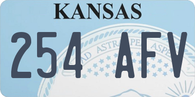 KS license plate 254AFV