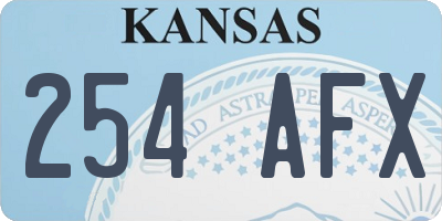 KS license plate 254AFX