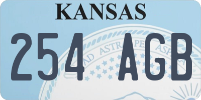 KS license plate 254AGB