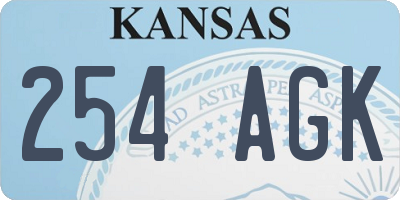 KS license plate 254AGK