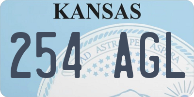 KS license plate 254AGL