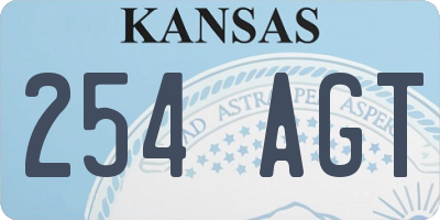 KS license plate 254AGT