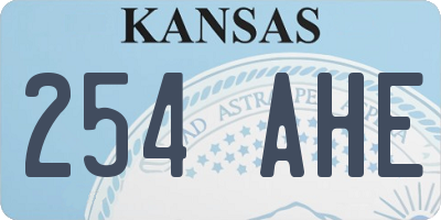 KS license plate 254AHE