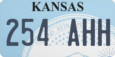 KS license plate 254AHH