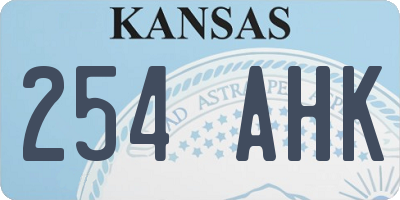 KS license plate 254AHK