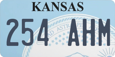KS license plate 254AHM