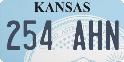 KS license plate 254AHN