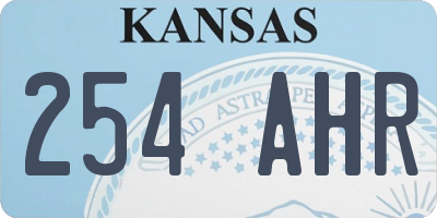 KS license plate 254AHR