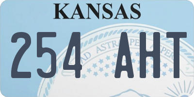 KS license plate 254AHT