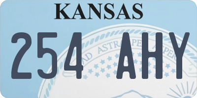 KS license plate 254AHY