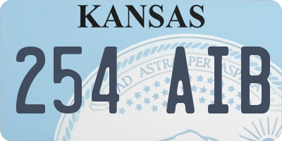 KS license plate 254AIB