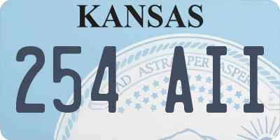 KS license plate 254AII