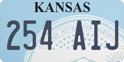 KS license plate 254AIJ