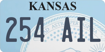 KS license plate 254AIL