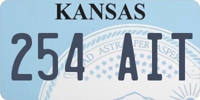 KS license plate 254AIT