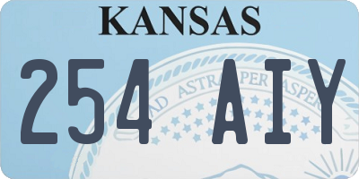 KS license plate 254AIY