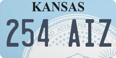 KS license plate 254AIZ