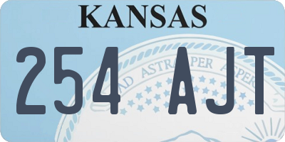 KS license plate 254AJT
