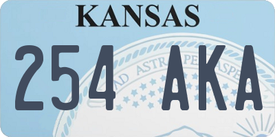 KS license plate 254AKA