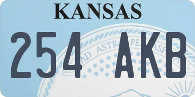 KS license plate 254AKB