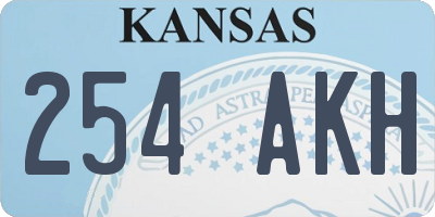 KS license plate 254AKH