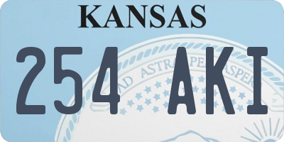 KS license plate 254AKI