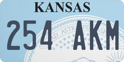 KS license plate 254AKM