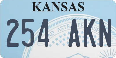 KS license plate 254AKN