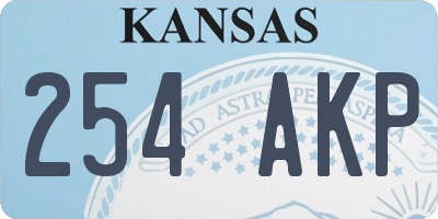 KS license plate 254AKP