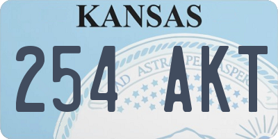 KS license plate 254AKT