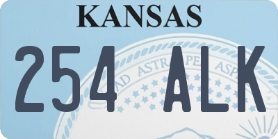 KS license plate 254ALK