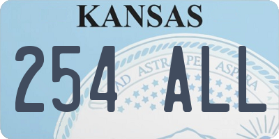 KS license plate 254ALL